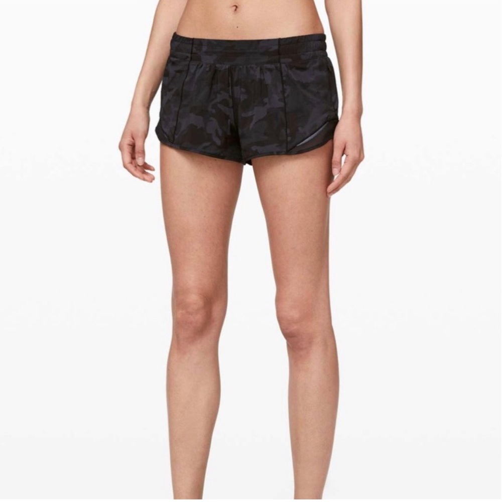 Black cheetah print LuluLemon shorts